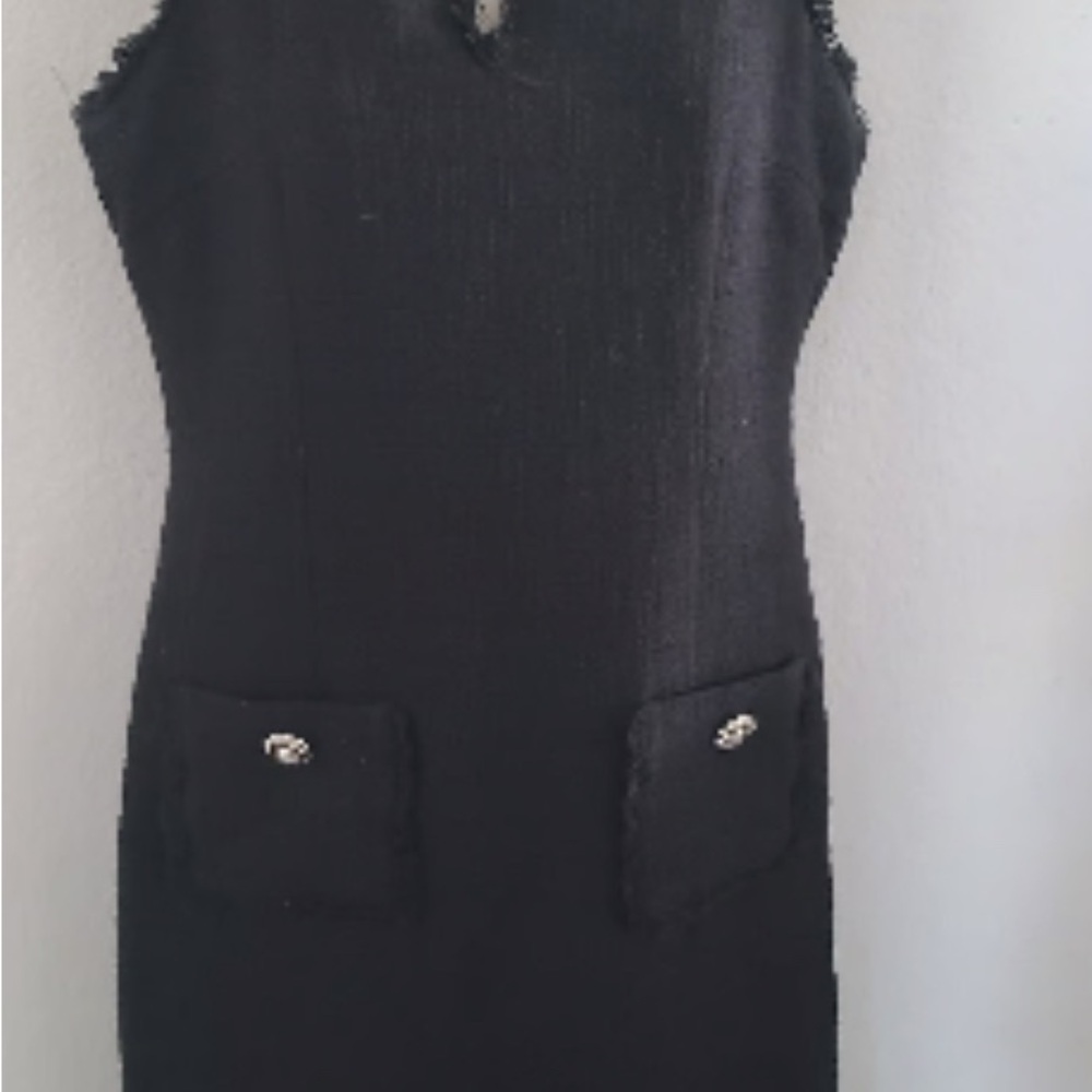 Karl lagerfield black fringe dress